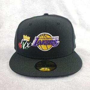 New Era Los Angeles Lakers Black Fitted Hat‎ NBA 17X Champions Crow Patches Cap